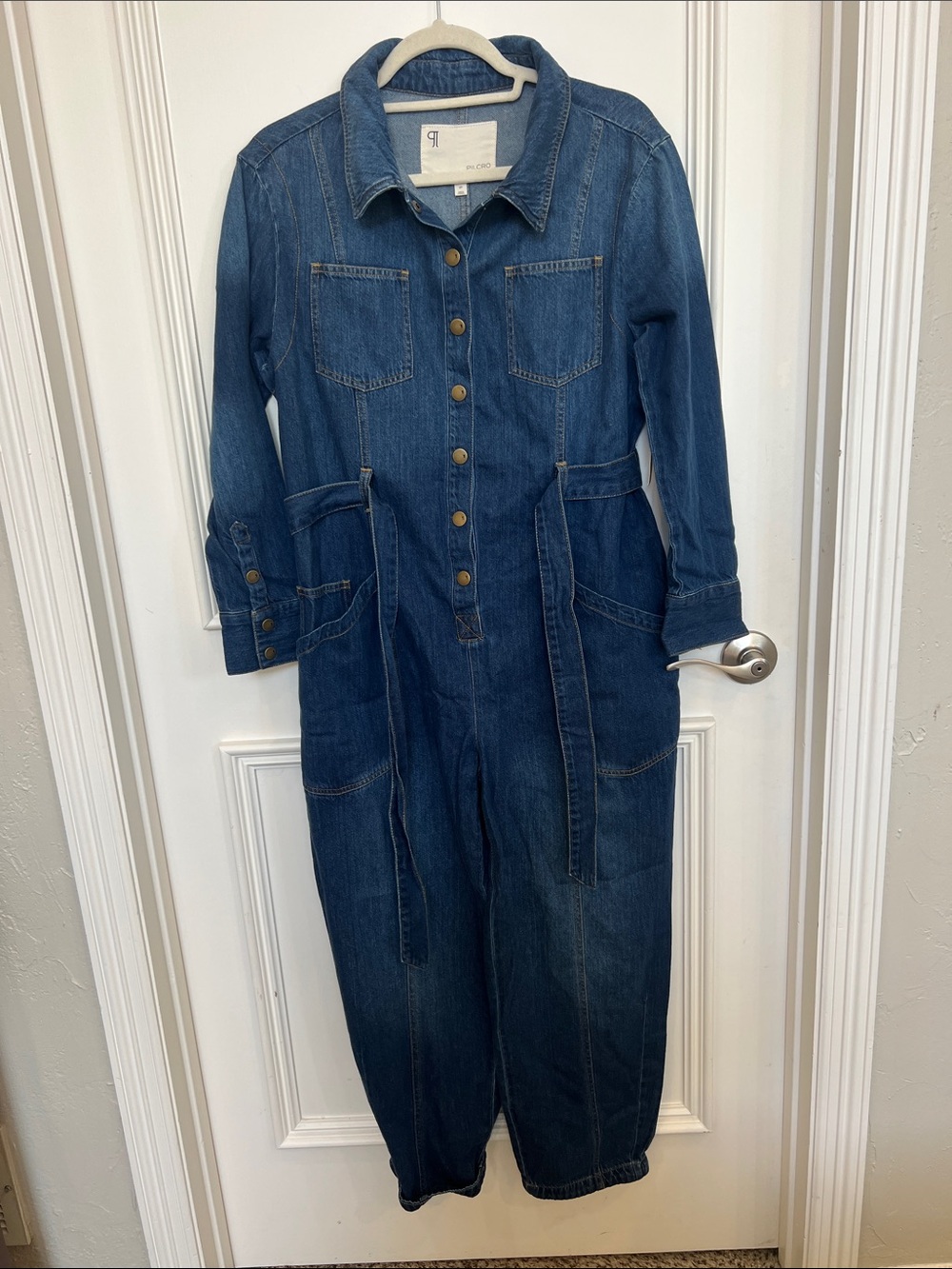 NWT Anthropologie Pilcro Relaxed Denim
Utility Jumpsuit . 
Size Small Petite